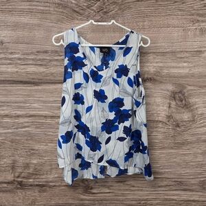 ⭐️W5 Blue Asymmetrical Sleeveless Blouse Size XL